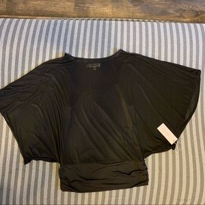 Jennifer Lopez Black sheer bat-wing blouse NWT